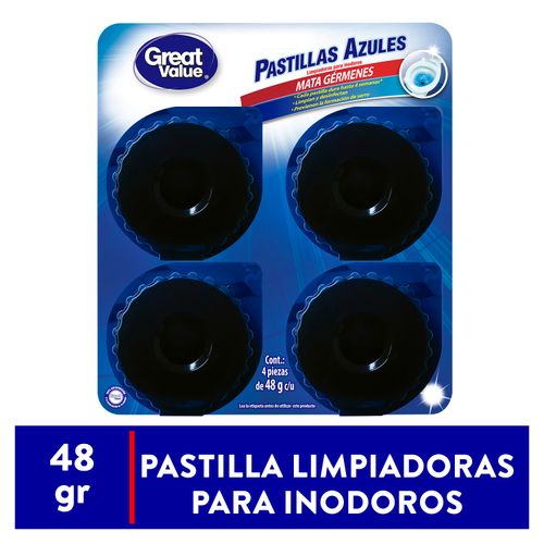 Pastilla Inodor Great Val Azul 4 Pk 48Gr