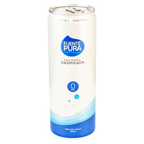 Agua mineral Fuente Pura  gasificada Enlatados - 355 ml