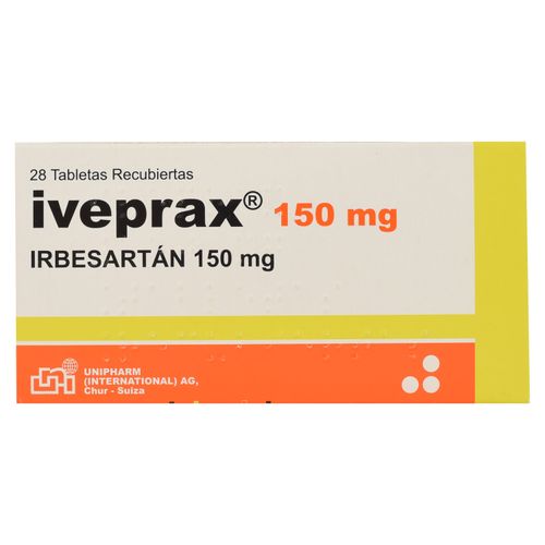 Iveprax Unipharm Irbersartan 28 Tabletas - 150mg