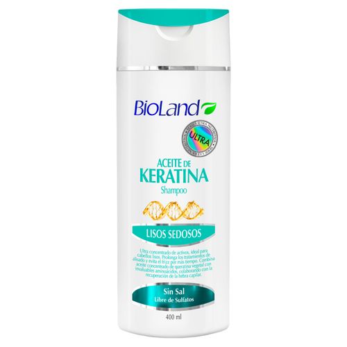 Shampoo Bioland Aceite de Keratina Lisos Sedosos - 400 ml