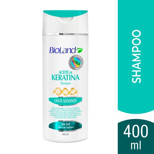 Shampoo Bioland Aceite De Keratina Lisos Sedosos -  400ml