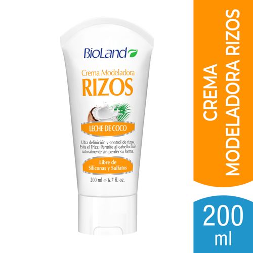 Crema Para Peinar Bioland Modela Rizo Leche Coco - 200ml