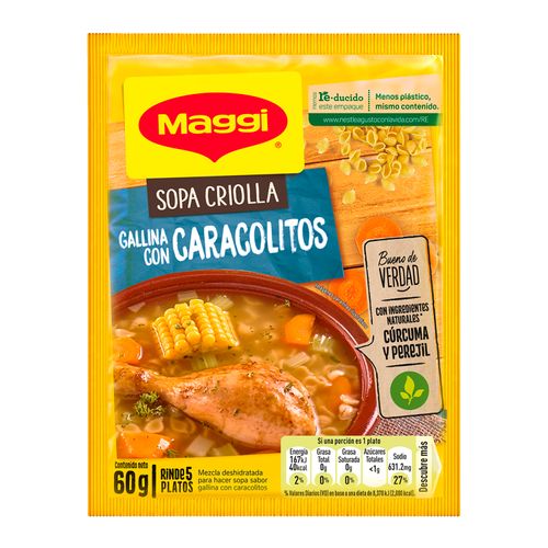 Sopa Criolla de Gallina con Caracolitos MAGGI Sobre 60g