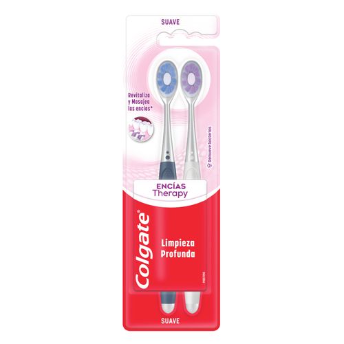 Cepillo dental Colgate encias therapy adulto - 2 Pzas