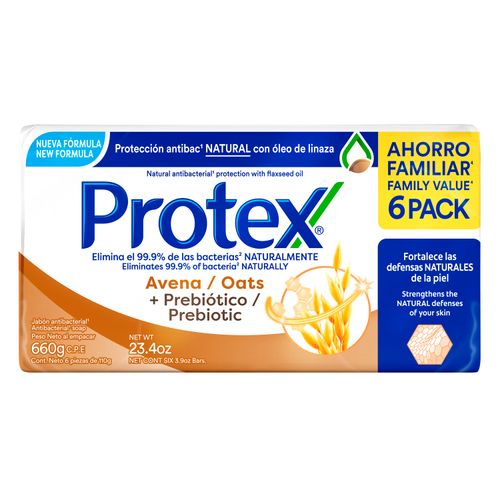 Jabón De Baño Protex Avena+Prebiótico En Barra 110g -  6Uds