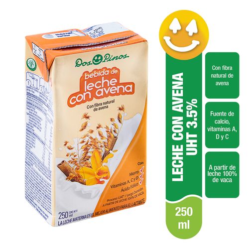 Bebida Dos Pinos De Leche Con Avena, Con Hierro, Vitamina A, C, D Y Ácido Fólico - 250ml