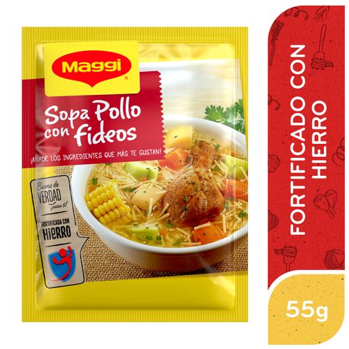 Sopa Maggi de Pollo con Fideos Sobre - 55 g