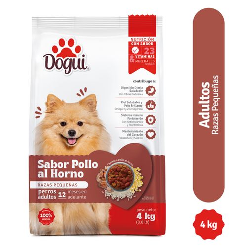 Alimento Dogui Perro Adulto Razas Pequeñas Sabor Pollo Al Horno, 18 Meses En Adelante - 4kg