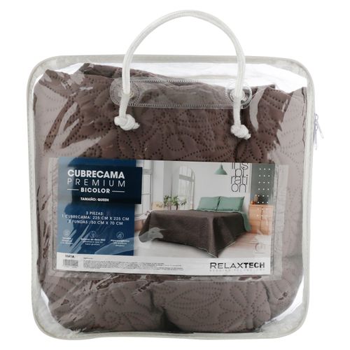Cubre cama Premium bicolor tamaño queen - 3 pzas