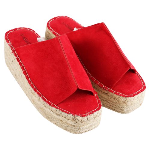 Zapato de plataforma Boulevard con gamuza color rojo - Talla 35