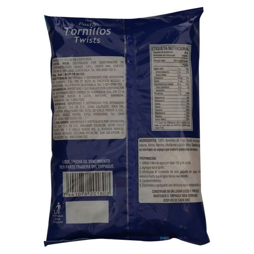 Pasta Sabemas, tornillos twists -250g