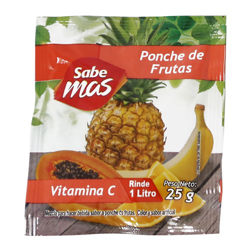 Bebida en polvo Sabemas ponche de frutas - 25 g