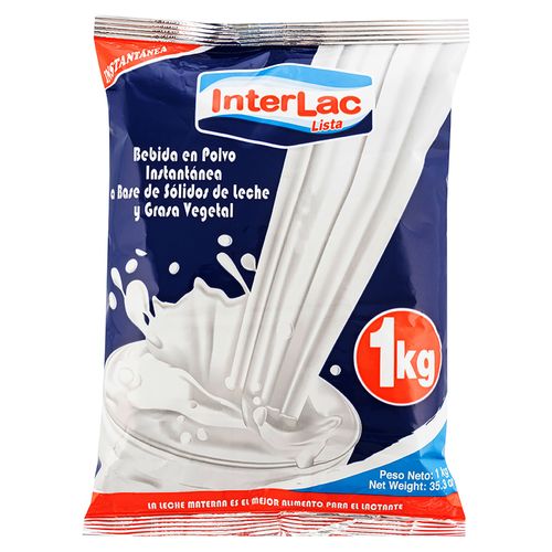 Bebida Interlac Polvo Instantanea con base Solidos Leche y Grasa Vegetal - 1000gr