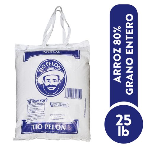 Arroz Tio Pelon Grano Entero 80 - 25Libras