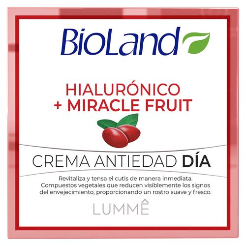 Crema facial Bioland antiedad con ácido hialurónico día - 50 g