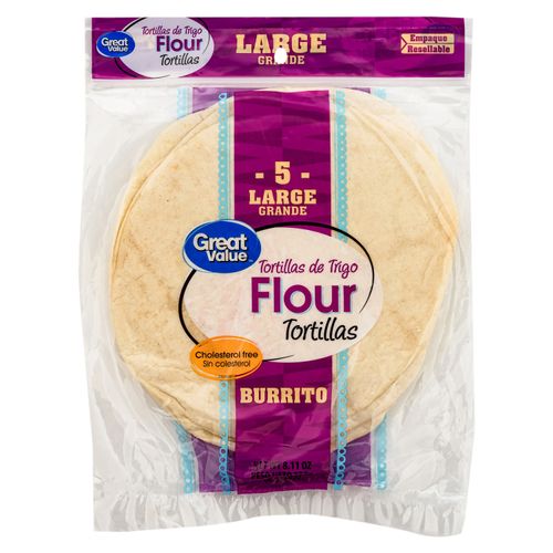 Tortilla de trigo Great Value flour para burrito - 230 g