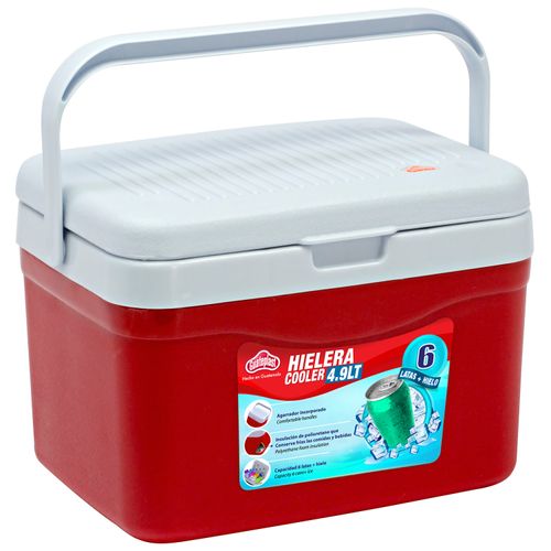 Hielera Guateplast Polar Roja Pequeña 4,9 L