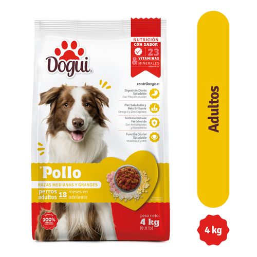 Alimento Dogui Perro Adulto Sabor Pollo Y Arroz, 18 Meses En Adelante - 4kg