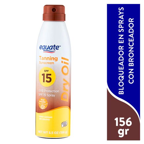 Bloqueador Equate Dark Tan 15 Spray156Gr