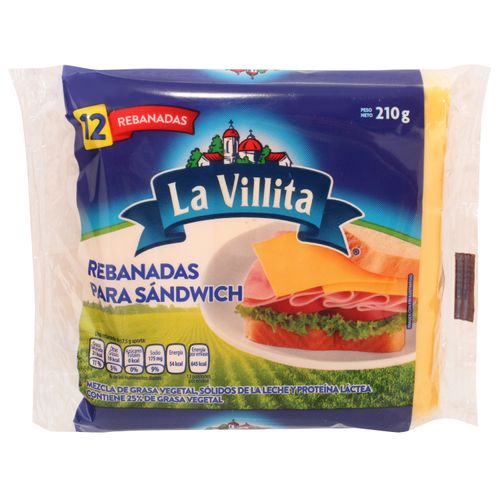 Queso La Villita tipo Américano en rebanadas 12 uds - 210 g