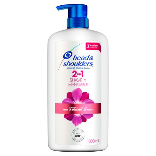 Shampoo 2 en 1 Head & Shoulders Suave y Manejable 1 L