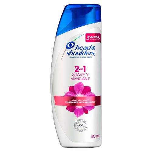 Shampoo 2 en 1 Head & Shoulders Suave y Manejable 180 ml