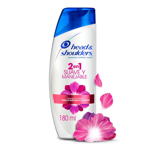 Shampoo 2 en 1 Head & Shoulders Suave y Manejable 180 ml