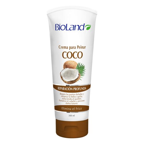 Crema BioLand  Para Peinar Coco Reparación Profunda -300ml