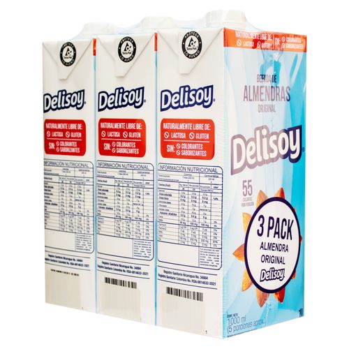 Bebida de Almendra Marca Delisoy 3 Pack - 1000 ml