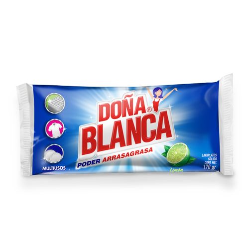 Lavaplatos Multiusos Doña Blanca Poder Arrasagrasa Limón Sólido - 170gr