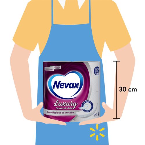 Papel Higiénico Nevax Luxury Caricia De Seda - 4 Rollos