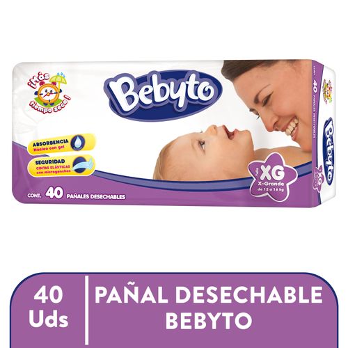 Pañal Desechable Bebyto Talla XG- 40 Unidades