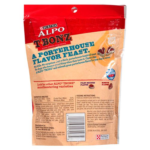 Snacks marca Purina Alpo T-Bonz Adulto Porterhouse -283g