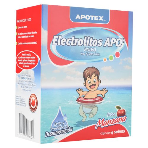 Electrolitos Apotex Manzana 4 Sobres