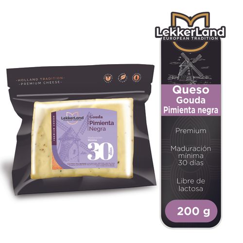 Queso Lekkerland gouda pimienta negra - 200 g