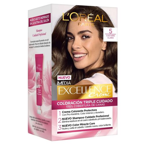 Tinte Loreal Excell N5 Castaño Claro -45 g