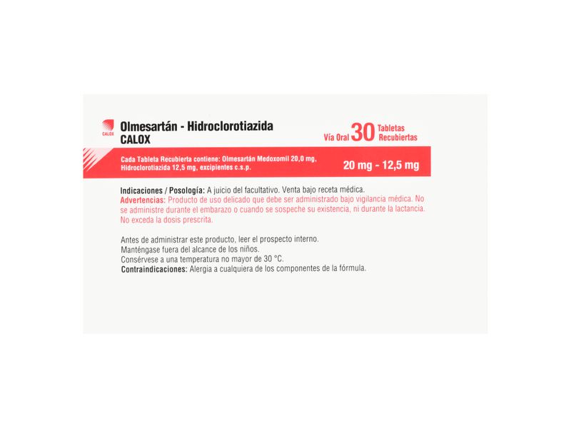 Olmesartan-Hidroclorotiazida-20Mg12-30Ta-5-26118