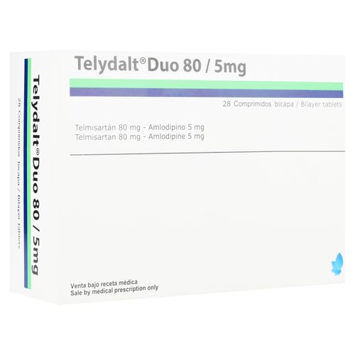 Telydalt Dúo 80/5 mg caja 28 comprimidos - Precio indicado por tableta