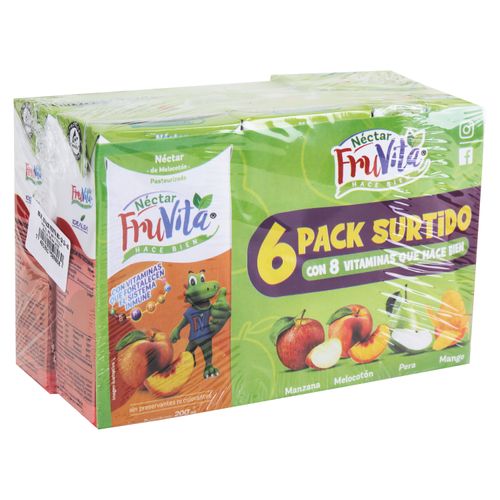 Jugos nectar Fruvita, 6 pack surtido -200ml