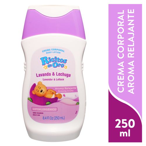 Crema corporal Ricitos de Oro aroma lavanda y lechuga - 250 ml