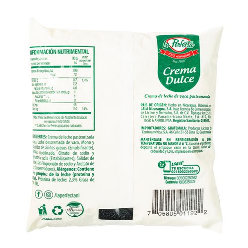 Crema Dulce La Perfecta Bolsa - 420 g