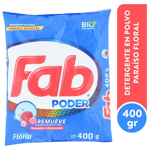 Detergente en Polvo Fab Floral - 400 g