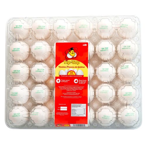 Cajilla de Huevo  Blanco  Tiptop - 30 u