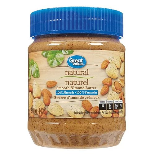 Mantequilla de almendra Great Value Natural Smooth - 340 g