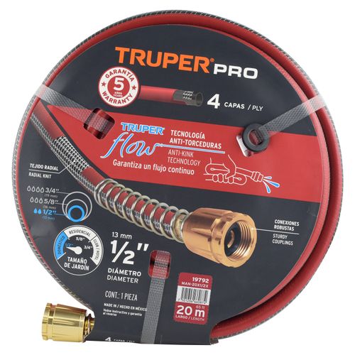 Manguera Reforzada Truper 4 Capas 20mts