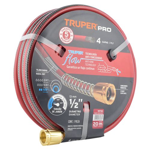 Manguera Reforzada Truper 4 Capas 20mts