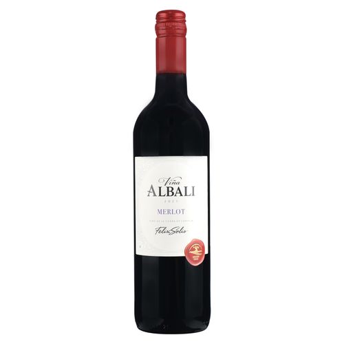 Vino tinto Viña Albali merlot botella de vidrio - 750 ml
