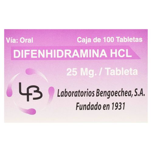 Difenhidramin Hcl 25Mg Bengoechea 100Tab