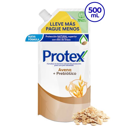 Jabón Líquido Antibacterial Protex Avena+Prebiótico - 500 ml