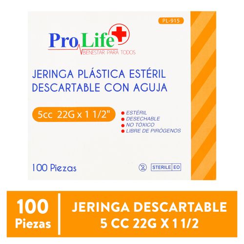 Jeringa Prolife Esteril Pl915 100pcs - 5ml